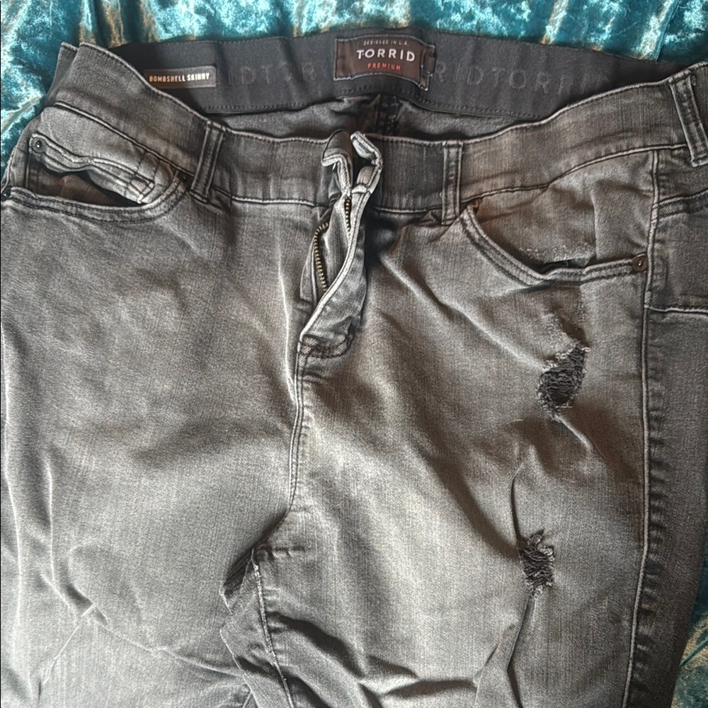 Torrid Charcoal Distressed Jeans